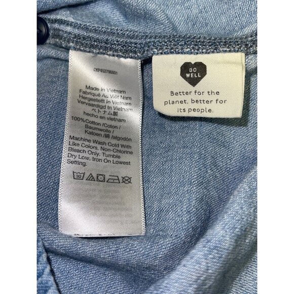 Madewell Women's Button Front Long Sleeve Cotton Denim Shirt Size Medium - Picture 9 of 9